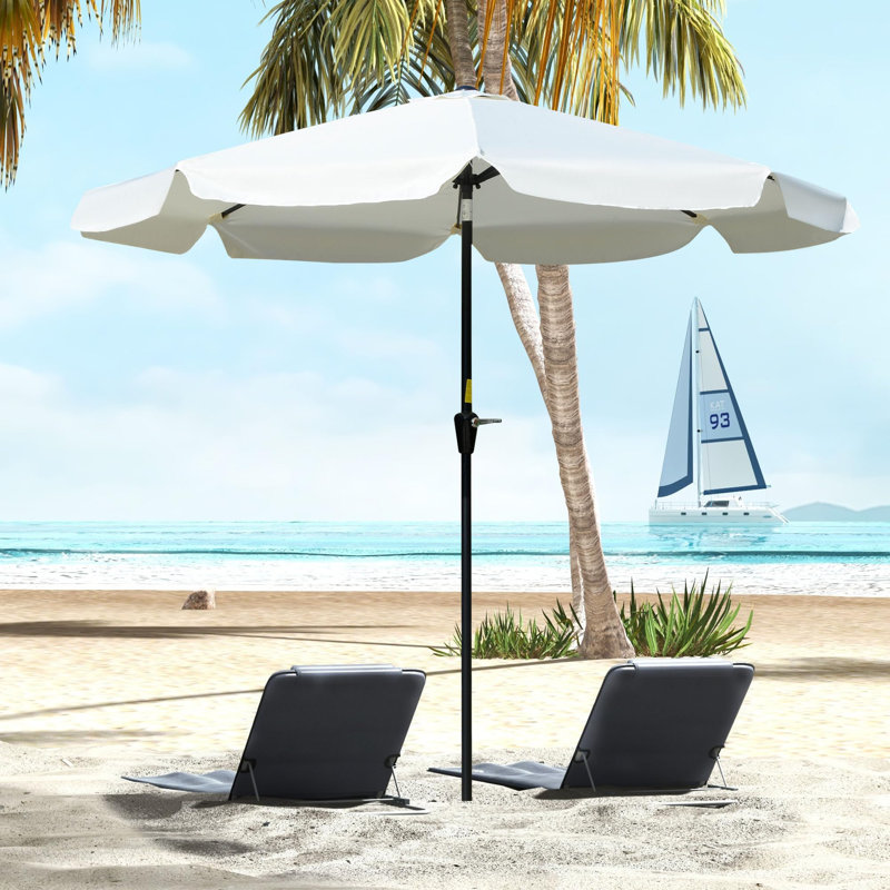 266cm Tilt Market Parasol, White