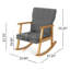 Chaise berçante rembourrée en tissu pour l'extérieur ou l'intérieur