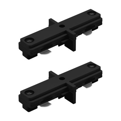 Connecteur Luxrite H-Track Dead-I, circuit unique 3 fils, éclairage sur rail droit, systèmes de rails de type H 120 V, composant de distribution électrique, noir, lot de 2