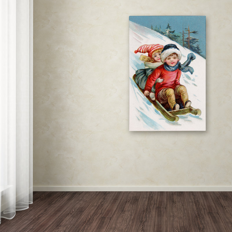 « rétro xmas i », publicité rétro sur toile tendue, H 19 po x l 12 po