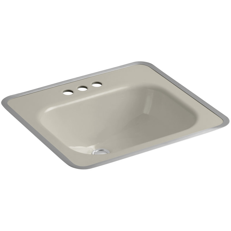 Tahoe Metal Rectangular Drop-In Bathroom Sink with Overflow, Sandbar