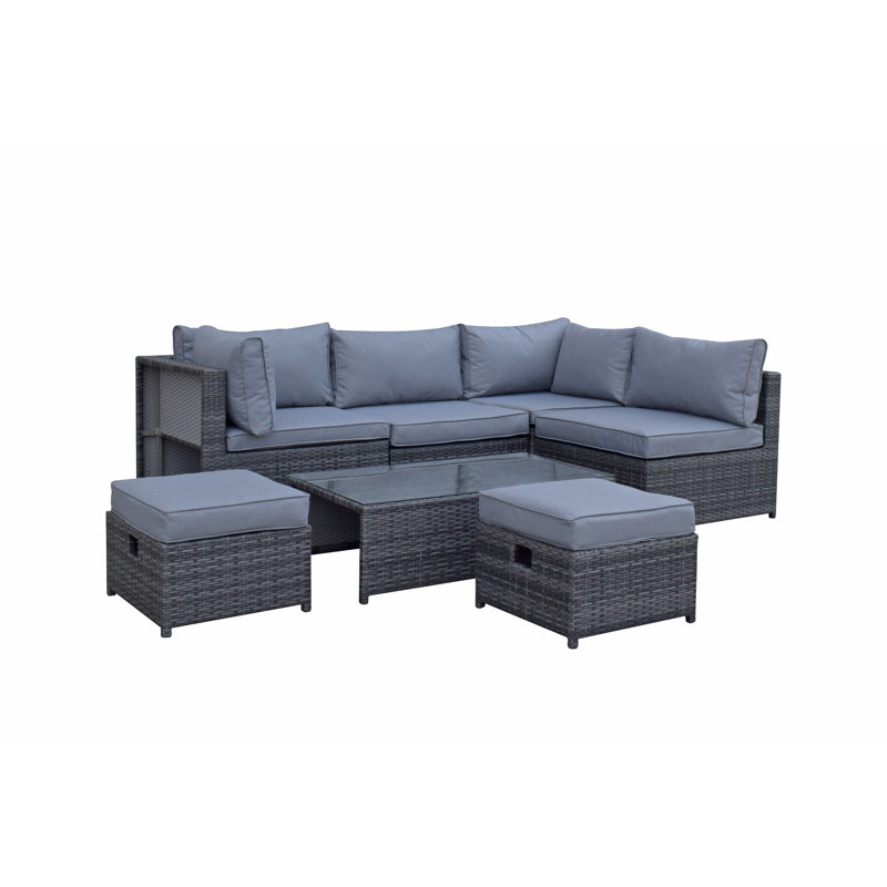 Fleishman 6 Seater Rattan Corner Sofa Set