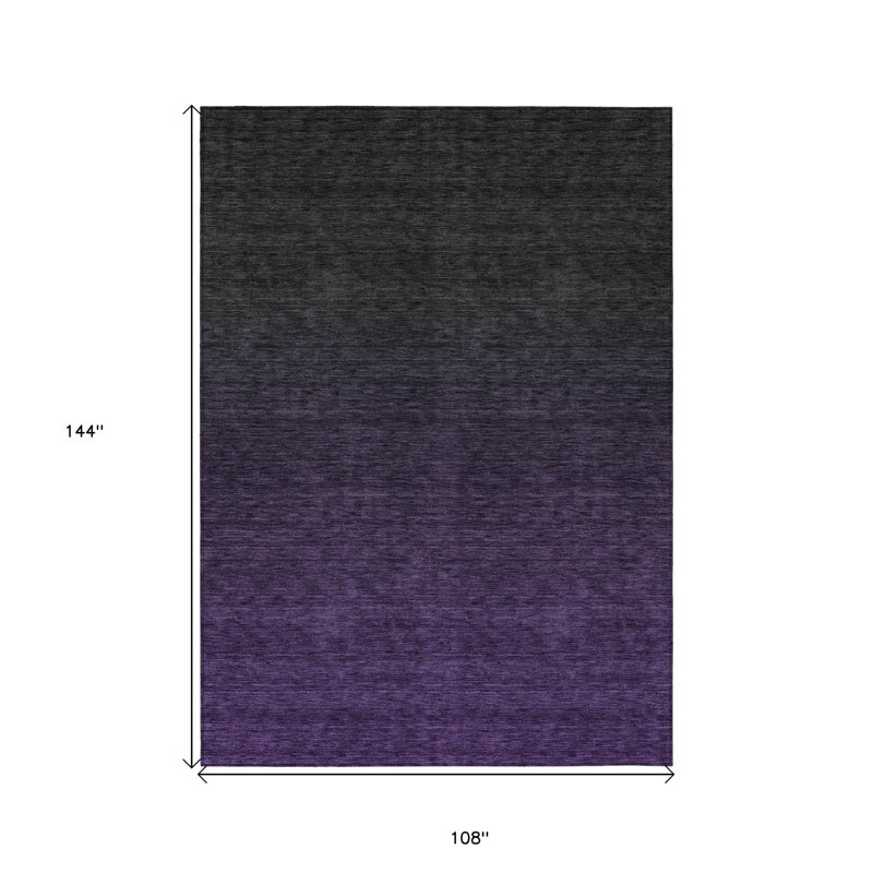Tapis intérieur lavable abstrait aubergine 9 pi x 12 pi mauve et gris anthracite