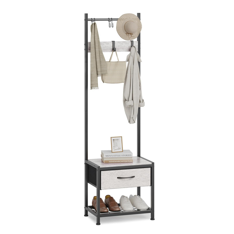 Blydenburgh Hall Tree 10cm Wide with Bench, Grey
