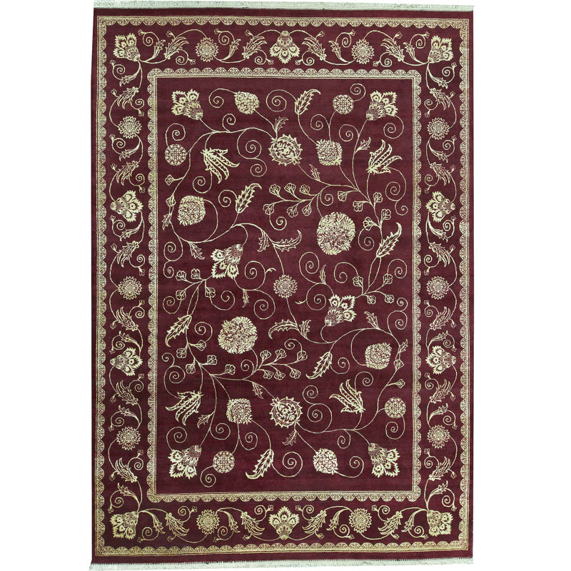 Tapis rouge noué à la main de haute qualité
