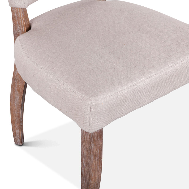 Mindy Upholstered Dining Chair, Asphalt Gray , White