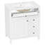 Meuble-lavabo simple autoportant blanc de 30 po avec lavabo et rangement en céramique-356741563