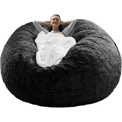  Housse pour fauteuil à billes rond de 5 pi - Velours doux et moelleux en polyuréthane