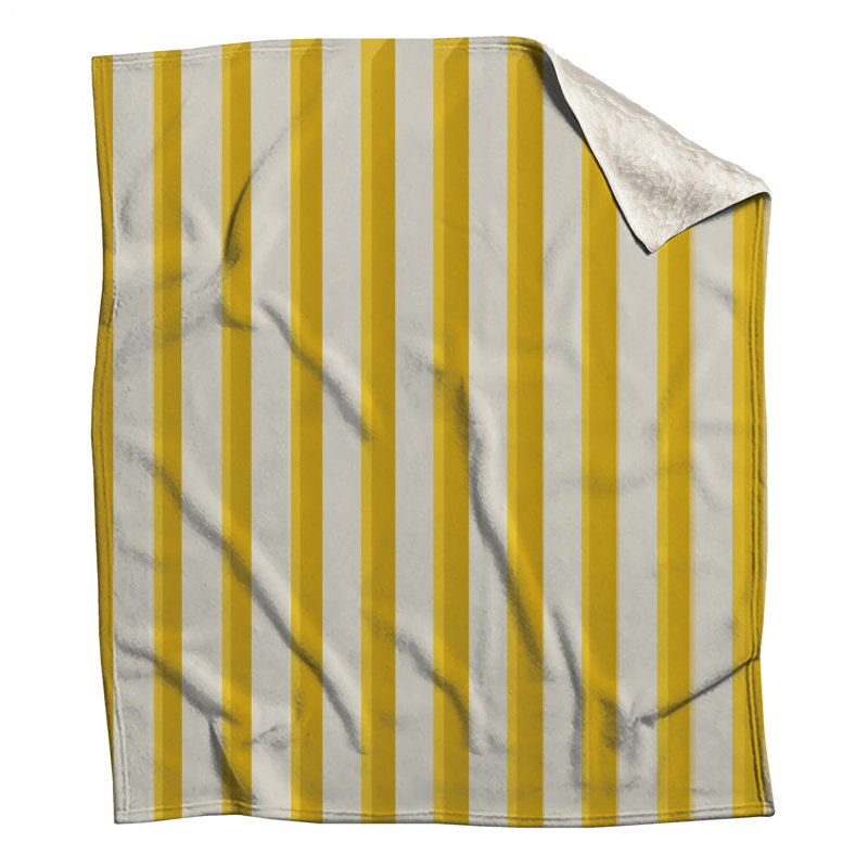Couvertures à rayures jaunes et blanches, L 60 po x H 80 po