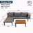 Luxury Patio Furniture Set With Removable Cushions And Coffee Table, L-Shaped Acacia Wood Sofa With Side Table, Outdoor Conversation Sectional Sofa For Backyard, Porch-489488008