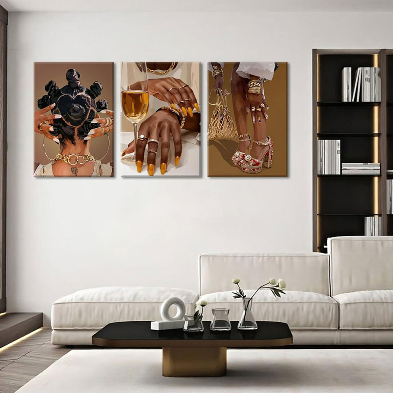 3 Piece Wrapped Canvas Print, 40 cm H x 90 cm W