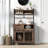 Multi-use Natural Cat Litter Box Hosue With 2 Flip-down Doors, 2 Storage Drawers And Metal Filter