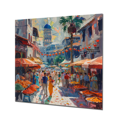 «Orange bazar brun au Maroc en été II», impression d'art mural au Maroc