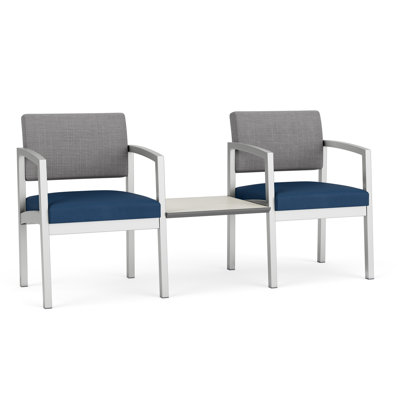 Lenox Steel Waiting Reception 2 Seat Tandem Metal Frame with Center Table