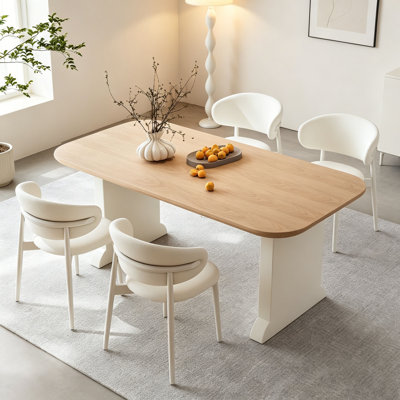 Cream Ash Wood Dining Table