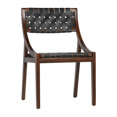 Leather Side Chair in Black