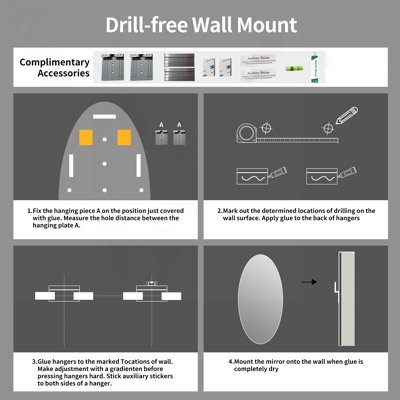 65 x 24 Inch Full Length Oval Wall Mirror