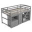 Lit mezzanine 5 tiroirs en bois massif avec bureau intégré Giffard par Harriet Bee-308926090