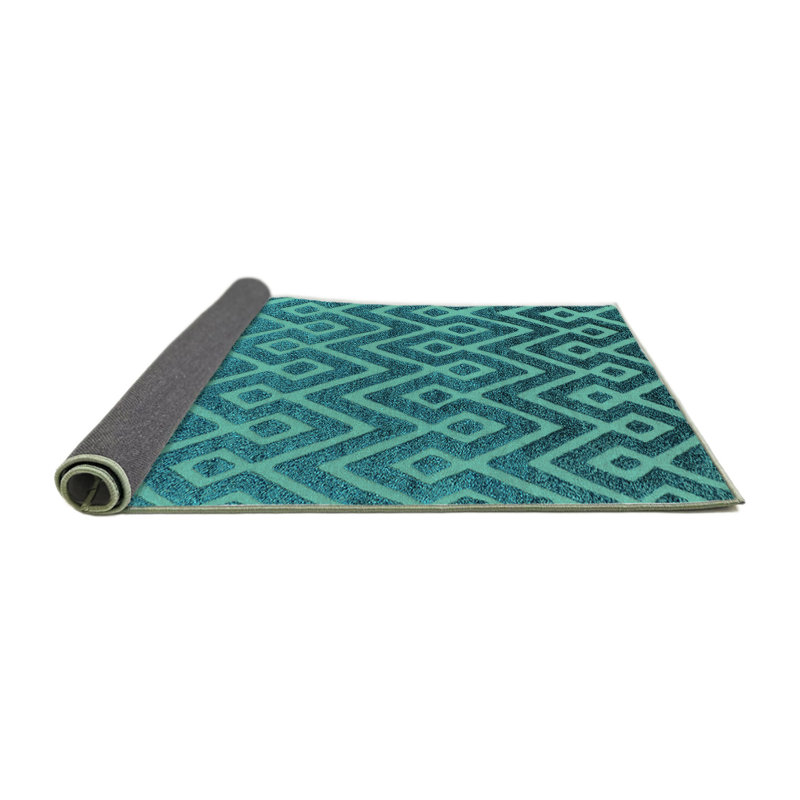 Tapis bleu sarcelle tissé à la machine, Carré 3 pi