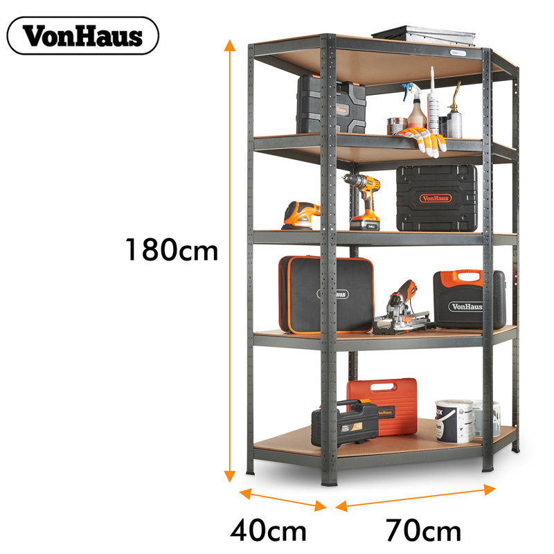 90cm W Steel Height -Adjustable Shelving Unit