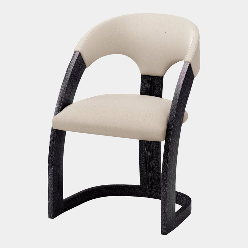 Delia Upholstered Dining Chair, Black, White