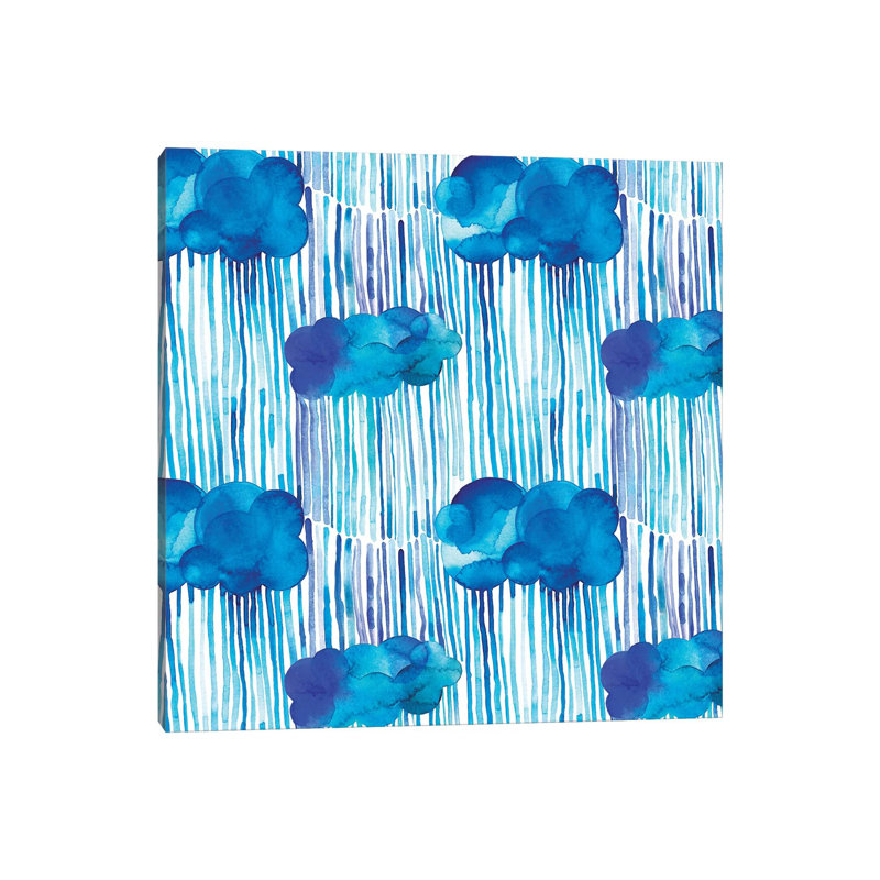 Raining Clouds Blue - Wrapped Canvas Painting, 30.48 cm H x 30.48 cm W