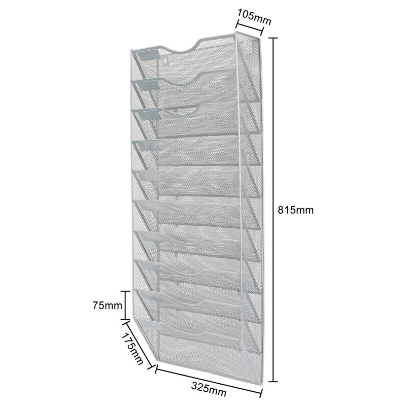 Metal File Organiser, Silver