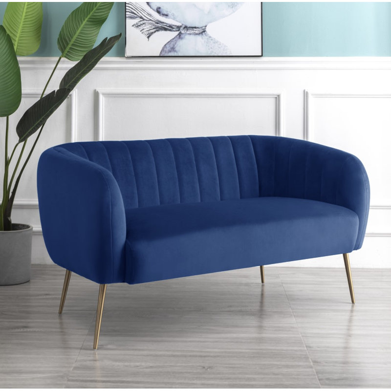Aylin 2 Seater Sofa, Dark Blue