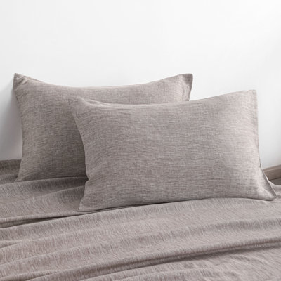 Pillow Cases 2 Pack Queen Breathable Washed Linen Envelope Closure