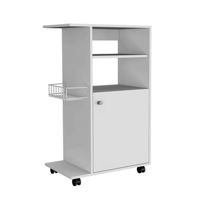 Contemporary Black Rolling Kitchen Cart by Ebern Designs