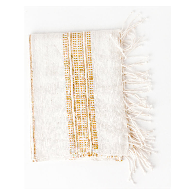 Aden Cotton Hand Towel, Yellow/White