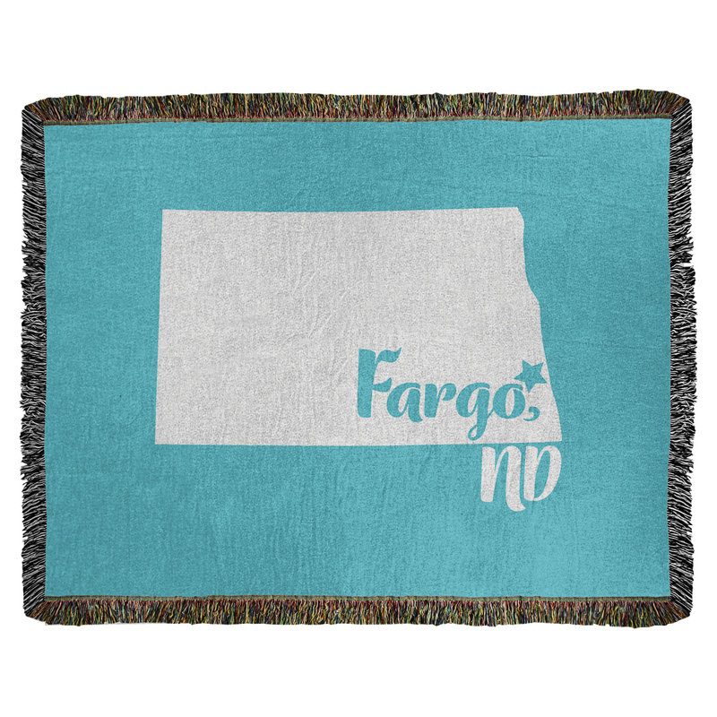 Jeté en coton fargo north dakota, 60 po x 80 po, Bleu sarcelle