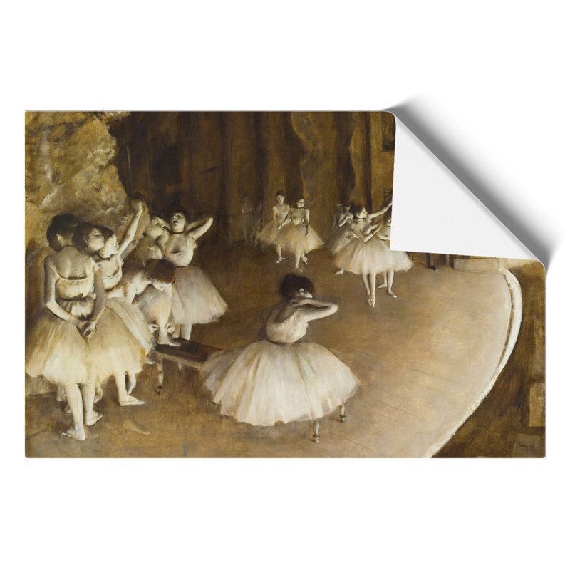 Ballet Rehersal on Stage by Edgar Degas - Frameless Print, 42cm H x 59cm W x 0.1cm D