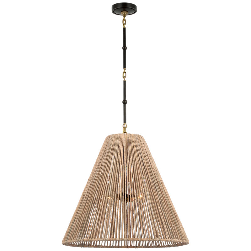 Goodman Pendant by Thomas O'Brien, 22.75" H x 24" W x 24" D, Bronze/Hand Rubbed Antique Brass
