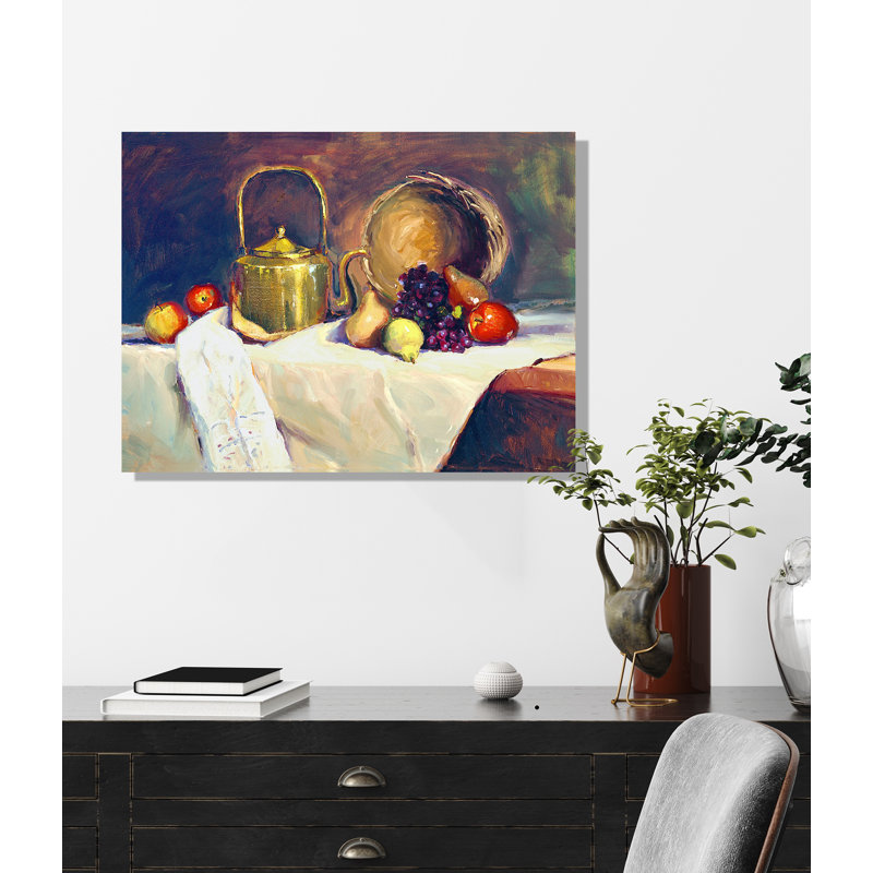 " Copper Tea Pot " by John Beard, Wrapped Canvas