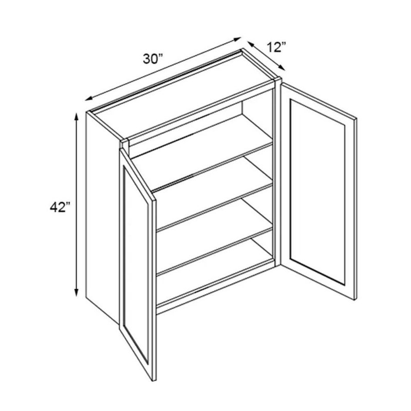 Armoire murale standard prête à assembler, Gris, L 30 po