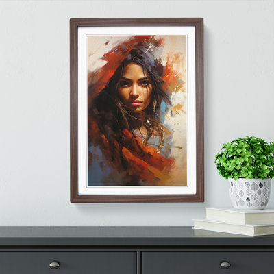 Indian Woman Action Painting - Framed Print