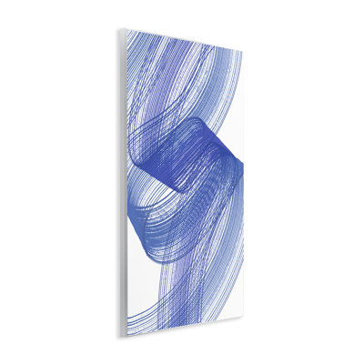 Plaque murale bleue avec lignes bleues, design par Martina Pavlova