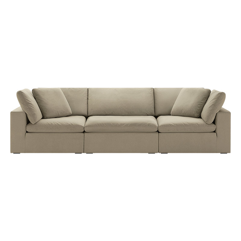 Calana Luxe 3-piece Modular Sectional Sofa, Almond, 3 Piece