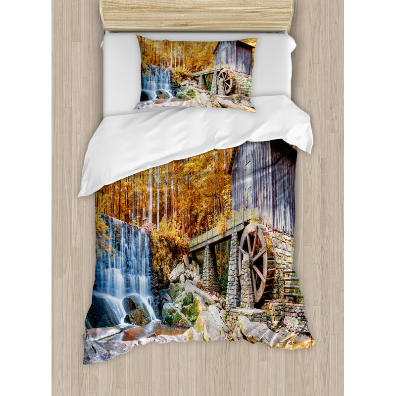 Rustic Polyester Duvet Cover, Twin Duvet Cover + 1 Pillow Sham