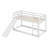 Heavy Duty Wood Twin Over Twin  Size Bunk Bed With Full-Length Guardrail, Convertible Slide And Ladder-1314795480