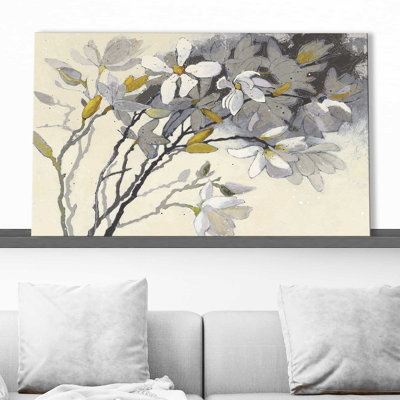 Magnolias jaune gris - Peinture