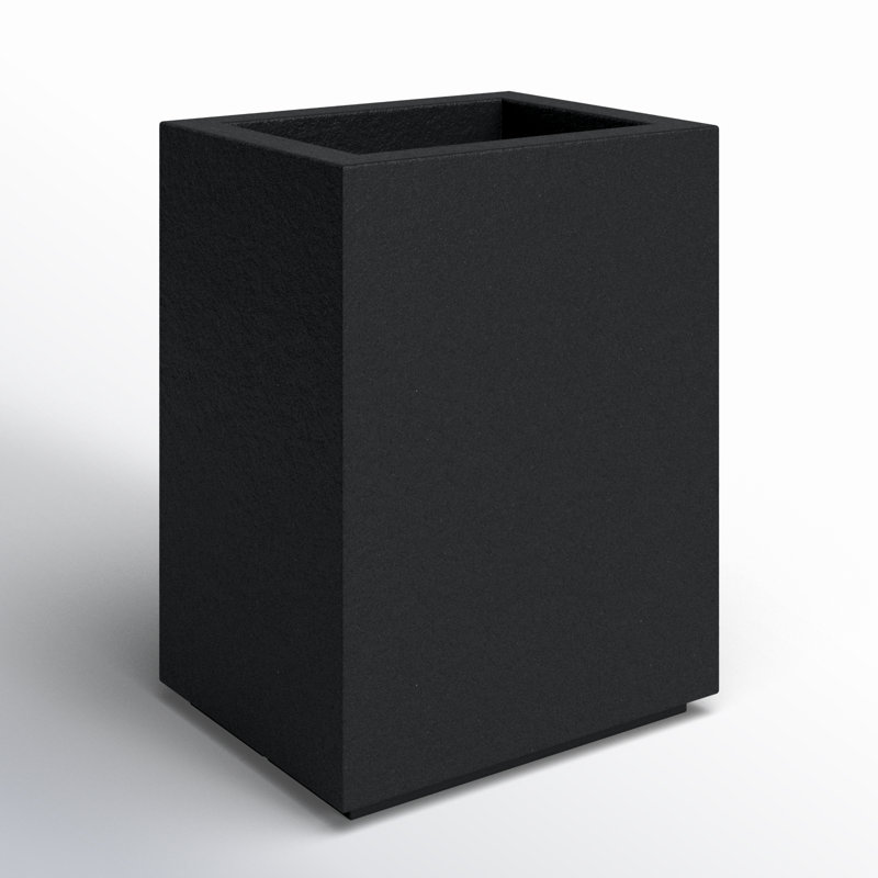 Langer Tall Lightweight Outdoor 23" x 18" x 30" Column Planter Box, Black