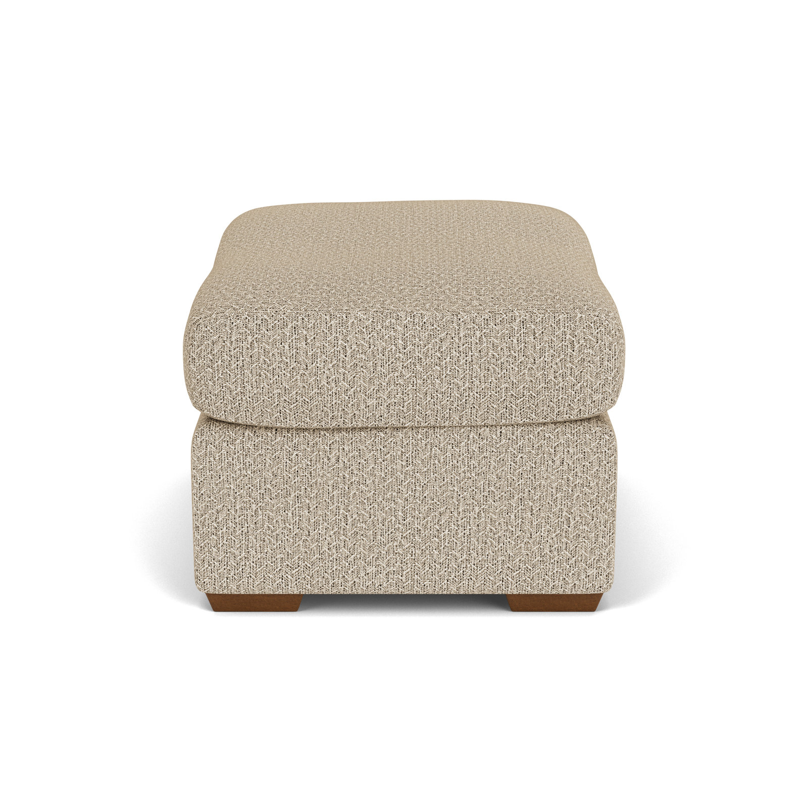 Upholstered Ottoman, Beige Polypropylene/Olefin