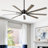 72" 9 - Blade Windmill Dimmable LED Ceiling Fan With Remote Control, 6-Speed Reversible DC Motor, 3 Color Lights, 5"/10" Downrods