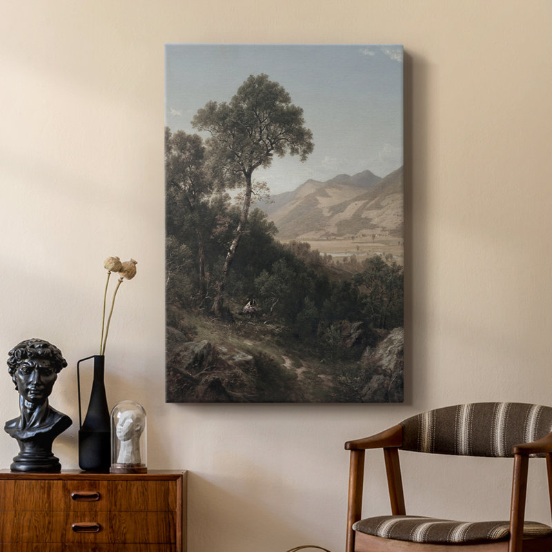 Paysage rétro Cxxxviii - galerie tendue sur mesure Cavas, H 36 po x l 24 po