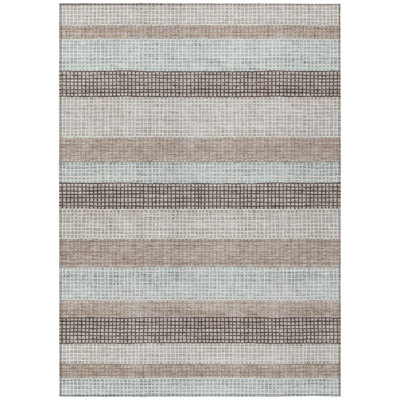 Machine Washable Indoor/Outdoor Xhevrie Taupe Rug