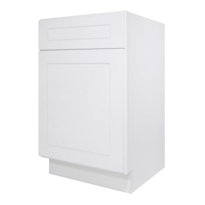 1-drawer 1-shelf Base Cabinet 21-in W x 34-1/2-in H x 24-in D White Ready to assemble (RTA) Plywood Cabinet Recessed Panel Shaker