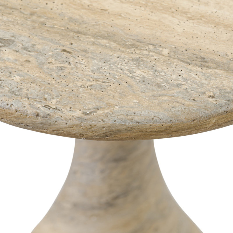 Cora End Table, Textured Sandy Gray