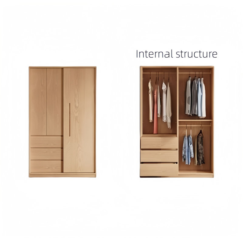 Garde-robe simple en bois, H 78,74 po x l 51,18 po x P 23,62 po